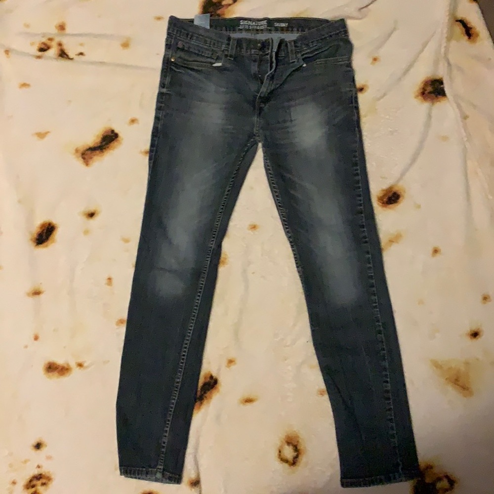 Gentle worn Levi blue jeans